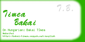 timea bakai business card